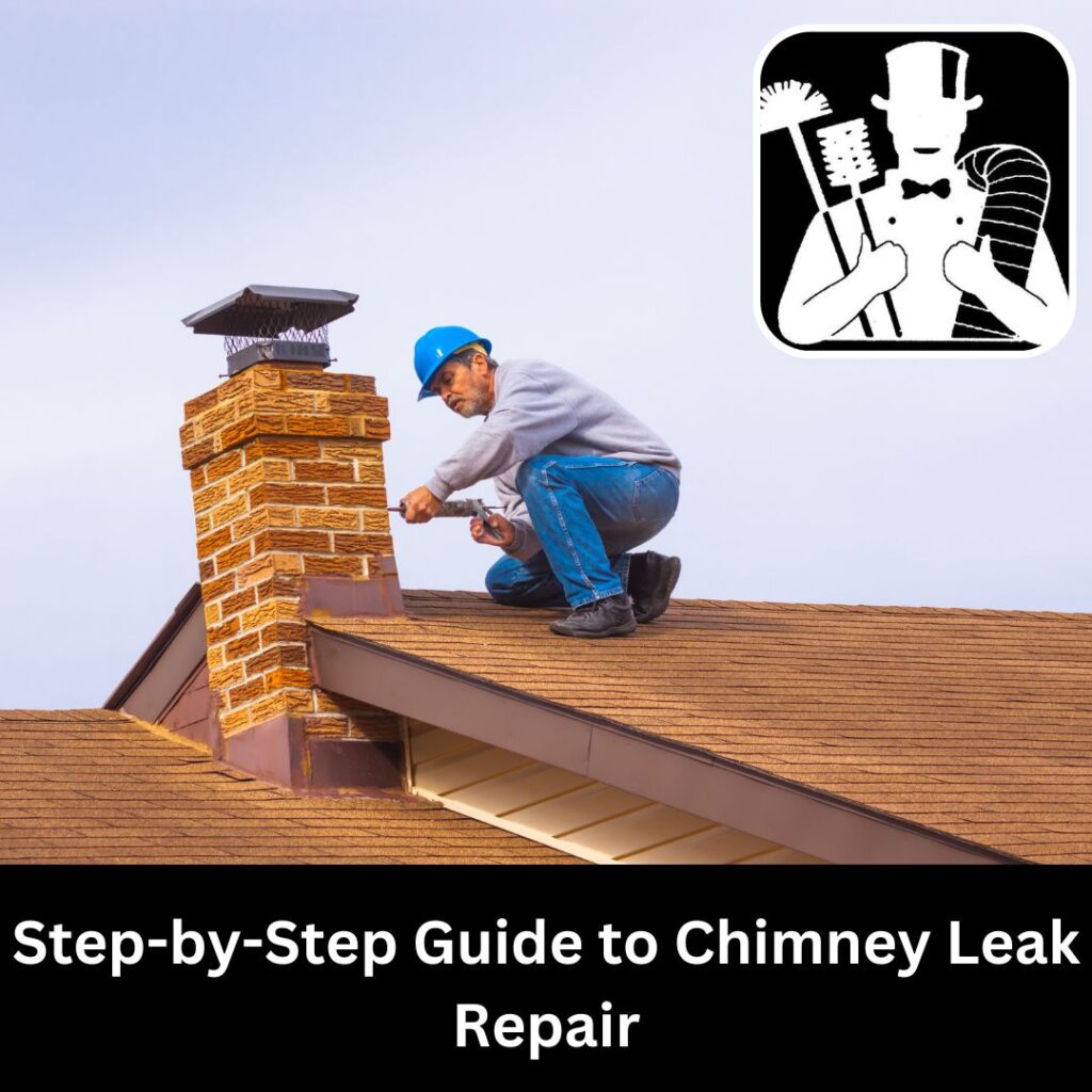 Frechette Chimney Sweeping technician inspecting a chimney for leak repair